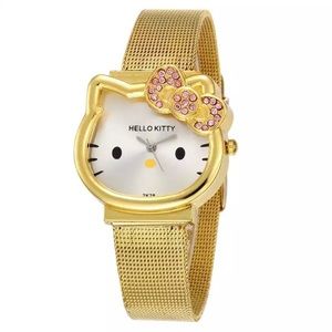 HELLO KITTY GUN METAL STRAP WATCH - NEW!